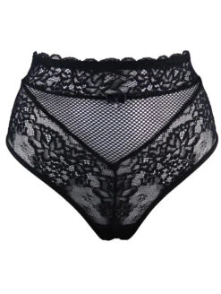 Pour Moi Suspense Lace Up Brief -Elomi Underwear Shop PourMoiSuspenseContraditionLace UpBriefBlack11805FlatlayFront