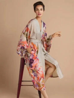 Powder Design Inc Midi Robe -Elomi Underwear Shop PowderDesignIncMidiRobeOrchidandIrisPKGSitting