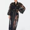 Rya Collection Darling Robe -Elomi Underwear Shop RyaCollectionDarlingRobeBlack220 X FrontPlus