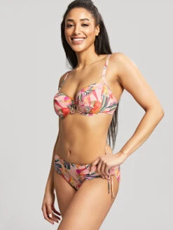 Panache Paradise Drawside Midi Brief -Elomi Underwear Shop SW1632ParadiseBalconnetBikiniTopSW1636ParadiseDrawsideMidiBikiniBriefPinkTropicalFrontEdited