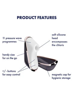 Satisfyer Pro Traveler -Elomi Underwear Shop SatisfyerProTravelerBlackWhiteProductInfo