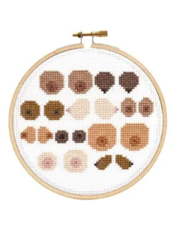 The Stranded Stitch Cross Stitch Kit -Elomi Underwear Shop TheStrandedStitchBoobCrewCrossStitchKitBOOB530Finished