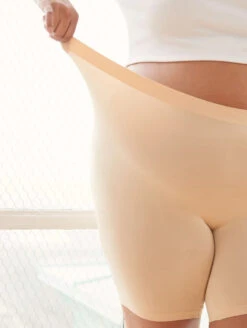 Thigh Society Regular Rise 7" Cooling Short -Elomi Underwear Shop ThighSocietyCoolingShorts7InchBeigeTHCO RStretch