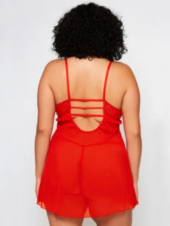 ICollection Daisy Babydoll -Elomi Underwear Shop iCollectionDaisyBabydollRed8101 X BackPlus