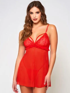 ICollection Daisy Babydoll -Elomi Underwear Shop iCollectionDaisyBabydollRed8101 X Front