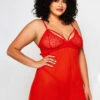 ICollection Daisy Babydoll 1 ICollection Daisy Babydoll -Elomi Underwear Shop iCollectionDaisyBabydollRed8101 X FrontPlus