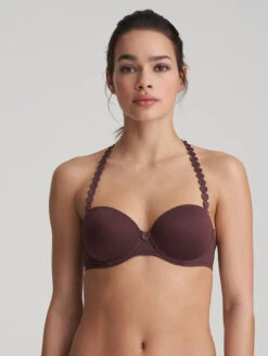 Marie Jo L'Aventure Tom Balcony Bra 10 Marie Jo L'Aventure Tom Balcony Bra -Elomi Underwear Shop 0120829TomBraAubergineFrontHalterStraps