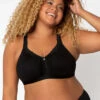 Curvy Couture Wire Free Bra -Elomi Underwear Shop 1010wirefreebrablackfront