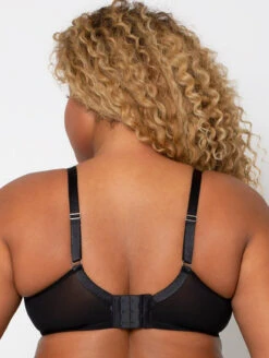 Curvy Couture Sheer Mesh Bra -Elomi Underwear Shop 1311BlackSheerback