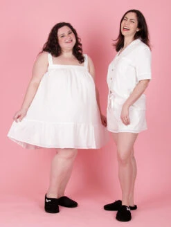 Kilo Brava The Cotton Mini Slip -Elomi Underwear Shop 16041CottonMiniSlip14046CottonShortPJPureWhiteFrontEdited