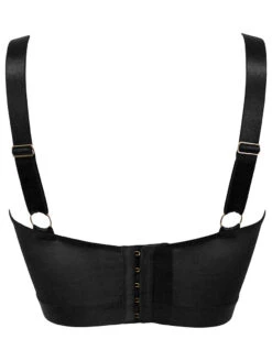 Pour Moi India Embroidery Underwire Bustier -Elomi Underwear Shop 20339PourMoiIndiaUWBustierBlackCosmeticBackEditedCutOut