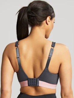 Panache Ultra Perform Wired Sports Bra -Elomi Underwear Shop 5022UltraPerformSportsBraCharcoalBackEdited