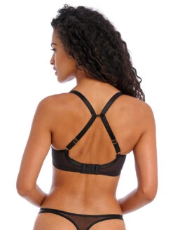 Freya Show Off Moulded Plunge Bra -Elomi Underwear Shop AA401631PlungeBraBlackBackCrossedBack