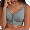 Anita Lynn Zipper Front Close Bra -Elomi Underwear Shop AnitaLynnZipperFrontClose5738XGreyMelangeFront