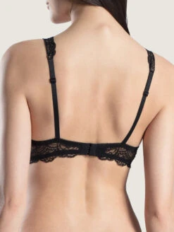 Aubade Danse Des Sens Triangle Plunge Bra -Elomi Underwear Shop AubadeDanseDesSensTriangleBraOG12BlackBack