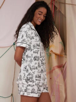 Bed Head Shorty Pj Set -Elomi Underwear Shop BH2423846BedHeadShortyPjSetAliceinWonderlandSideEdit