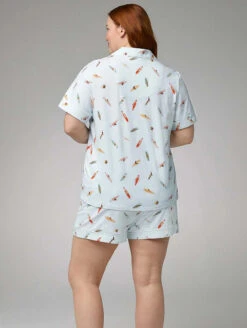 Bed Head Classic Short Sleeve And Shorty PJ Set -Elomi Underwear Shop BedHeadClassicSSandShortyPJSetRetroSurfBH2427107BackPlus