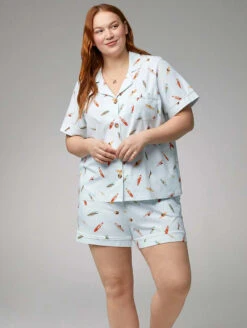 Bed Head Classic Short Sleeve And Shorty PJ Set -Elomi Underwear Shop BedHeadClassicSSandShortyPJSetRetroSurfBH2427107FrontPlus