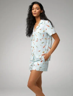 Bed Head Classic Short Sleeve And Shorty PJ Set -Elomi Underwear Shop BedHeadClassicSSandShortyPJSetRetroSurfBH2427107Side
