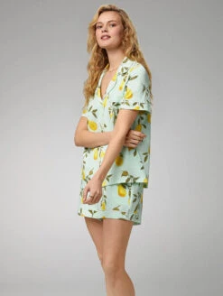 Bed Head Classic Short Sleeve PJ Set -Elomi Underwear Shop BedHeadClassicShortSleevePJSetPearTreeBH2427101Side