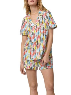 Bed Head Short Sleeve And Shorty PJ Set -Elomi Underwear Shop BedHeadShortSleeveandShortyPJSetKeysPleaseBH2427113Front