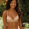 The Little Bra Company Lenna Smooth Cup Bra -Elomi Underwear Shop C008LennaSmoothCupBraWarmTaupeFrontLifestyle