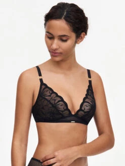 Chantelle Fleurs Bralette -Elomi Underwear Shop ChantelleFleursBraletteBlack12M8Side