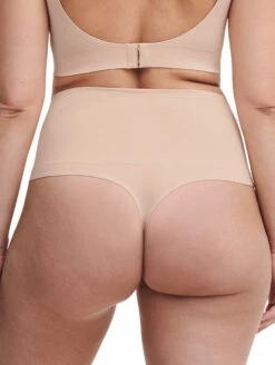 Chantelle Smooth Comfort High Waist Thong -Elomi Underwear Shop ChantelleSmoothComfortHighWaistThong10U9SiroccoBack