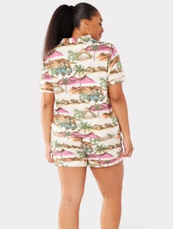 Chelsea Peers Button Up Pajama Set -Elomi Underwear Shop ChelseaPeersButtonUpPJSetVacationCW2005CCAPBackPlus