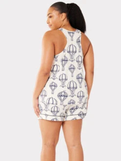 Chelsea Peers PJ Set With Shorts -Elomi Underwear Shop ChelseaPeersPJSetWithShortsBalloonsCW2132RBALBackPlusFull