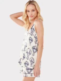 Chelsea Peers PJ Set With Shorts -Elomi Underwear Shop ChelseaPeersPJSetWithShortsBalloonsCW2132RBALSide
