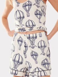 Chelsea Peers PJ Set With Shorts -Elomi Underwear Shop ChelseaPeersPJSetWithShortsBalloonsCW2132RBALWaist