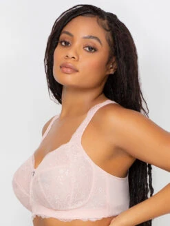 Curvy Couture Luxe Lace Bralette -Elomi Underwear Shop CurvyCoutureLuxeLaceBralette1320BlushRoseSide