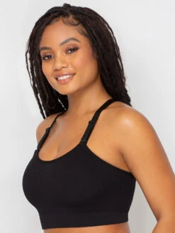 Curvy Couture Smooth Longline -Elomi Underwear Shop CurvyCoutureSmoothLonglineBra1332BlackSide2