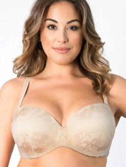 Curvy Couture Strapless Bra -Elomi Underwear Shop CurvyCoutureStraplessBraBombshell1211FrontStrap
