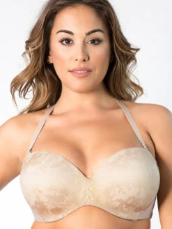 Curvy Couture Strapless Bra -Elomi Underwear Shop CurvyCoutureStraplessBraBombshell1211FrontStrapAlt