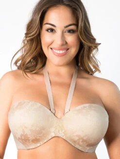 Curvy Couture Strapless Bra -Elomi Underwear Shop CurvyCoutureStraplessBraBombshell1211FrontStrapAlt2