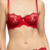 Dita Von Teese Cora Lace Balconette Bra -Elomi Underwear Shop D59020LaceBraRedFront