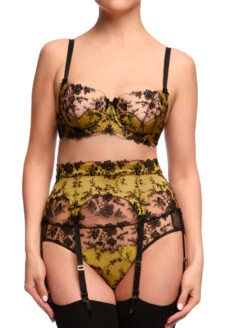 Dita Von Teese Victresse Balconette Bra 9 Dita Von Teese Victresse Balconette Bra -Elomi Underwear Shop DitaVonTeeseVictresseFullSetFrontEditedBlackChartreuse