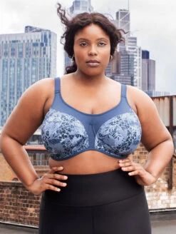 Elomi Energise Sports Bra -Elomi Underwear Shop EL8042VintageDenimLifestyle