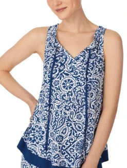 Ellen Tracy Sleeveless PJ Set -Elomi Underwear Shop EllenTracyPJSetWBermudaShortsN8525599FrontOpen