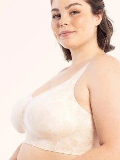 Evelyn & Bobbie Beyond Bra -Elomi Underwear Shop EvelynandBobbieBeyondBraChampagneGinkgoSide