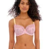 Freya Offbeat Lace Side Support Bra -Elomi Underwear Shop FreyaOffbeatAA5457PlungeBraFront