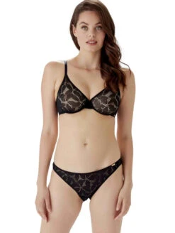 Gossard Glossies Lotus Brief -Elomi Underwear Shop GossardGlossiesLotusBrief19003Bra19001Black