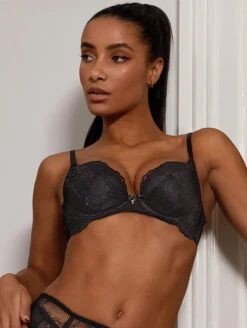 Gossard Superboost Lace Plunge Bra -Elomi Underwear Shop GossardSuperboostLacePlungeBraBlack7711Fashion