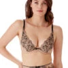 Gossard VIP Henna Plunge Bra -Elomi Underwear Shop GossardVIPHennaPlungeBra18501Black NudeFrontModel