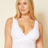 Cosabella Never Say Never Curvy Plungie Longline Bralette -Elomi Underwear Shop NEVER1385CosabellaCurvyPlungieLongLineWhiteFront