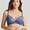 Panache Ana Plunge Bra 2 Panache Ana Plunge Bra -Elomi Underwear Shop PanacheAnaPlungeBraVintageBlue9396Front