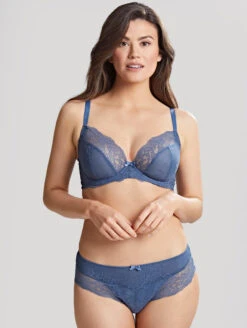 Panache Ana Plunge Bra -Elomi Underwear Shop PanacheAnaPlungeBraVintageBlue9396Set