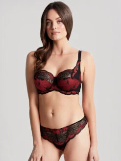 Panache Clara Thong 10 Panache Clara Thong -Elomi Underwear Shop PanacheClaraThongNoirRuby7259Set